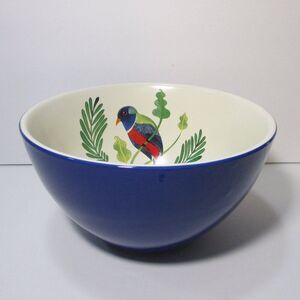Hallmark Bird Collection Geninne Zlatkis bird on branch blue and beige bowl